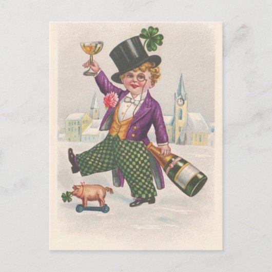  St. Patricks Day Shamrock Champagne Briefkaart (Voorkant)