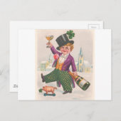  St. Patricks Day Shamrock Champagne Briefkaart (Voorkant / Achterkant)