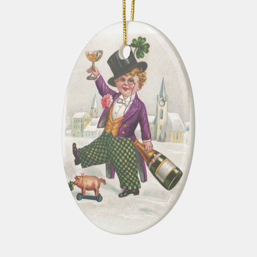  St. Patricks Day Shamrock Champagne Keramisch Ornament (Links)