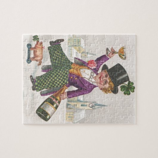  St. Patricks Day Shamrock Champagne Legpuzzel (Horizontaal)