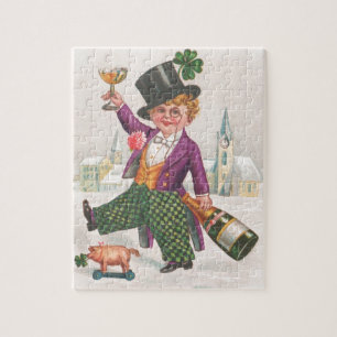St. Patricks Day Shamrock Champagne Legpuzzel