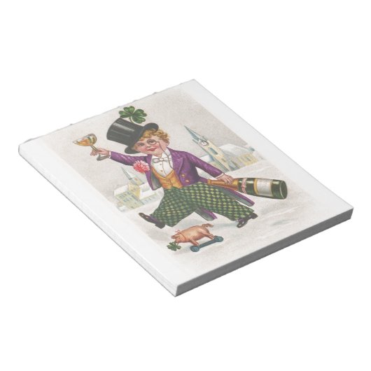  St. Patricks Day Shamrock Champagne Notitieblok (Schuin)