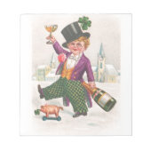  St. Patricks Day Shamrock Champagne Notitieblok (Voorkant)