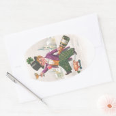  St. Patricks Day Shamrock Champagne Ovale Sticker (Envelop)
