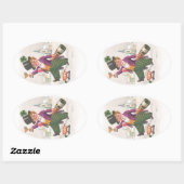  St. Patricks Day Shamrock Champagne Ovale Sticker (Vel)