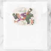  St. Patricks Day Shamrock Champagne Ovale Sticker (Tas)