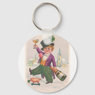 St. Patricks Day Shamrock Champagne Sleutelhanger