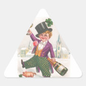  St. Patricks Day Shamrock Champagne Sticker (Voorkant)