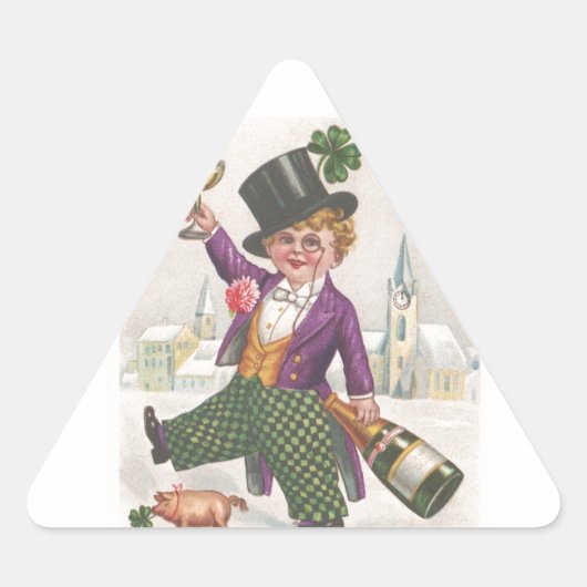  St. Patricks Day Shamrock Champagne Sticker (Voorkant)