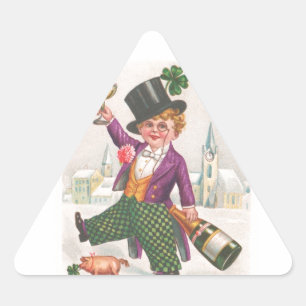  St. Patricks Day Shamrock Champagne Sticker