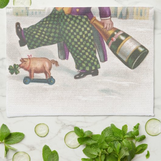 St. Patricks Day Shamrock Champagne Theedoek (Gevouwen)