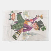 St. Patricks Day Shamrock Champagne Theedoek (Horizontaal)