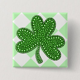 St Patricks Day Shamrock Classic Ronde Button 5,7 Cm