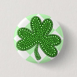 St Patricks Day Shamrock Classic Ronde Button 5,7 Cm