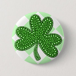 St Patricks Day Shamrock Classic Ronde Button 5,7 Cm