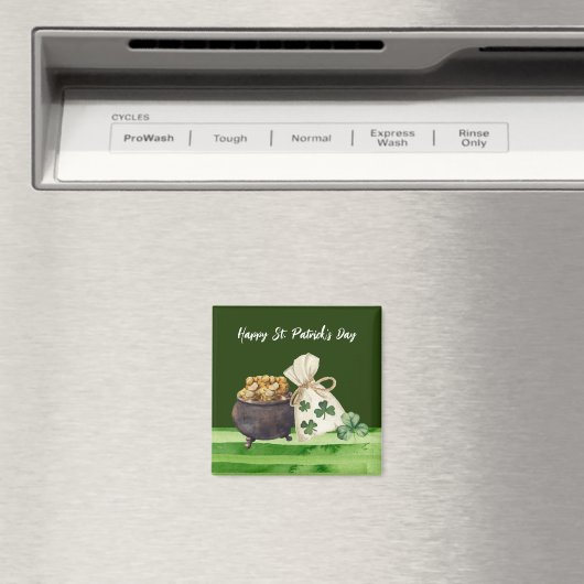 St. Patrick's Day Shamrock Clover and Pot Magneet (Insitu (Vaatwasser))