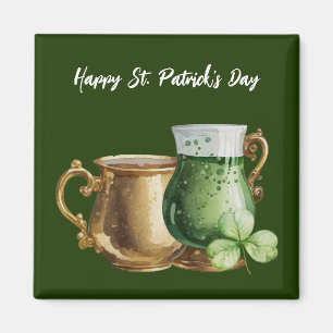 St. Patrick's Day Shamrock Clover and Pot Magnet