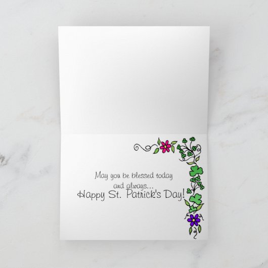 St. Patrick's Day Shamrock Clover Card Kaart (Binnen)