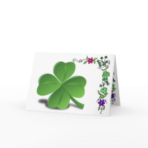 St. Patrick's Day Shamrock Clover Card