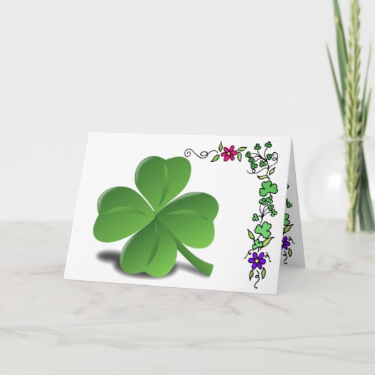 St. Patrick's Day Shamrock Clover Card Kaart (Voorkant)