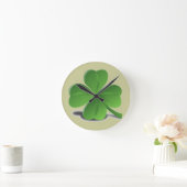 St. Patrick's Day Shamrock Clover Clock Ronde Klok (Huis)