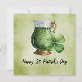 St. Patrick's Day Shamrock Clover en bier Kaart (Voorkant)