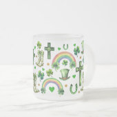St. Patrick's Day Shamrock Clover - Lucky & Festiv Matglas Koffiemok (Voorkant rechts)