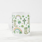 St. Patrick's Day Shamrock Clover - Lucky & Festiv Matglas Koffiemok (Voorkant links)