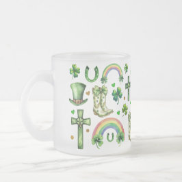 St. Patrick's Day Shamrock Clover - Lucky & Festiv Matglas Koffiemok