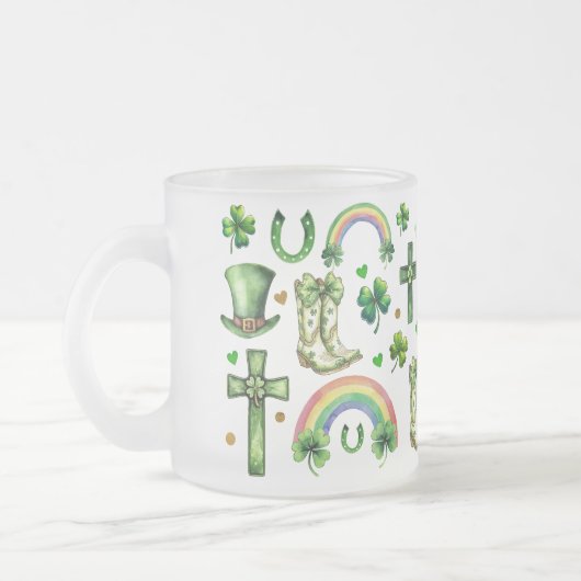 St. Patrick's Day Shamrock Clover - Lucky & Festiv Matglas Koffiemok (Links)