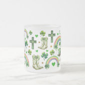 St. Patrick's Day Shamrock Clover - Lucky & Festiv Matglas Koffiemok (Center)