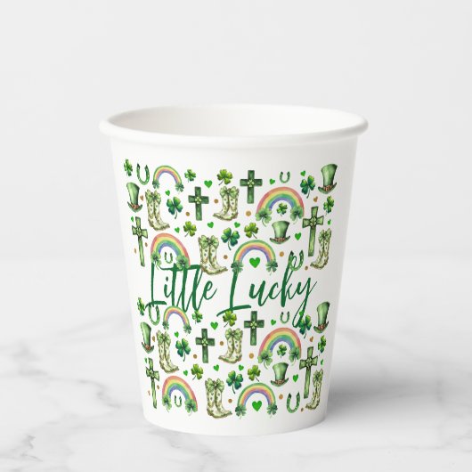 St. Patrick's Day Shamrock Clover - Lucky & Festiv Papieren Bekers (Voorkant)