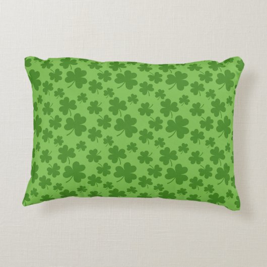 St Patrick's Day Shamrock Clover Pattern Accent Kussen (Achterkant)