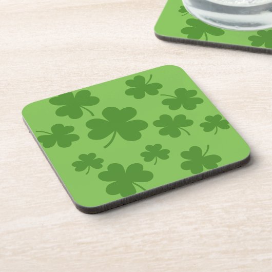 St Patrick's Day Shamrock Clover Pattern Bier Onderzetter (Linkerzijde)