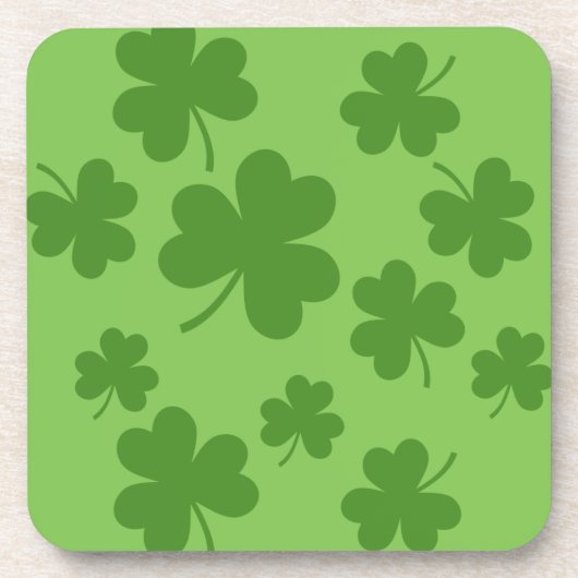 St Patrick's Day Shamrock Clover Pattern Bier Onderzetter (Voorkant)