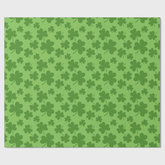 St Patrick's Day Shamrock Clover Pattern Cadeaupapier (Vlak)