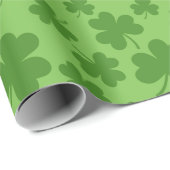 St Patrick's Day Shamrock Clover Pattern Cadeaupapier (Rol Hoek)
