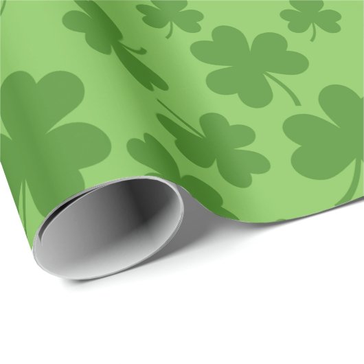 St Patrick's Day Shamrock Clover Pattern Cadeaupapier (Rol Hoek)