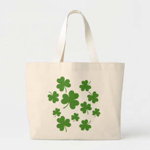 St Patrick's Day Shamrock Clover Pattern Grote Tote Bag