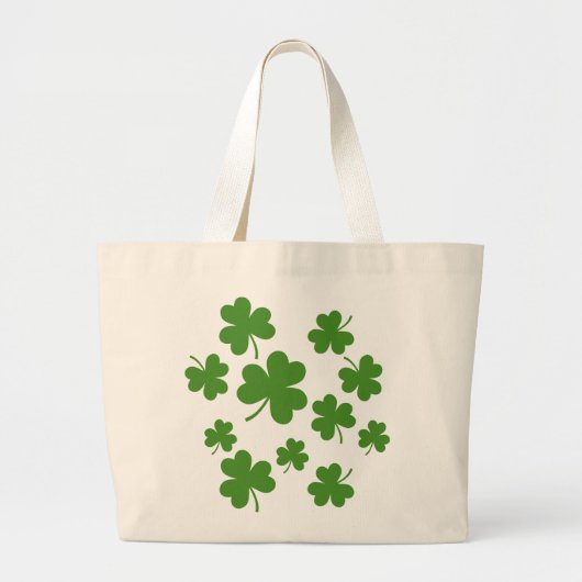 St Patrick's Day Shamrock Clover Pattern Grote Tote Bag (Voorkant)