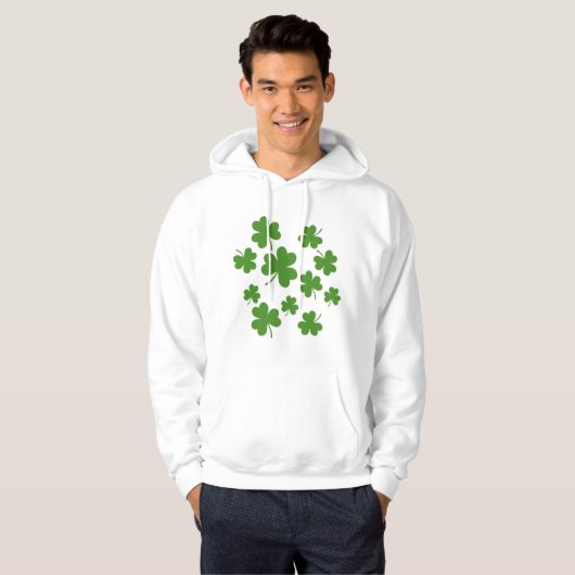 St Patrick's Day Shamrock Clover Pattern Hoodie (Voorkant volledig)