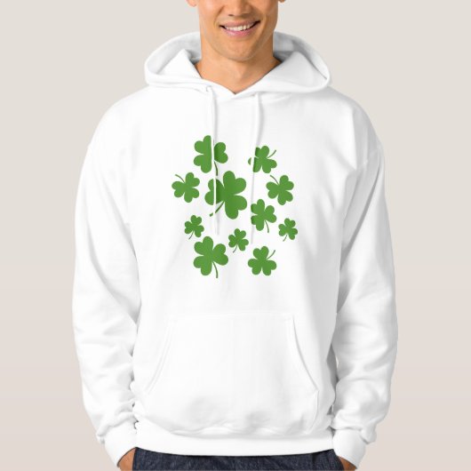 St Patrick's Day Shamrock Clover Pattern Hoodie (Voorkant)