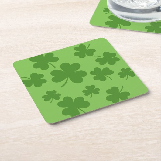 St Patrick's Day Shamrock Clover Pattern Kartonnen Onderzetters (Schuin)