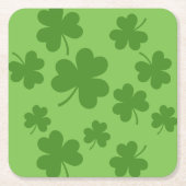 St Patrick's Day Shamrock Clover Pattern Kartonnen Onderzetters (Voorkant)