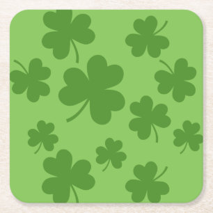 St Patrick's Day Shamrock Clover Pattern Kartonnen Onderzetters