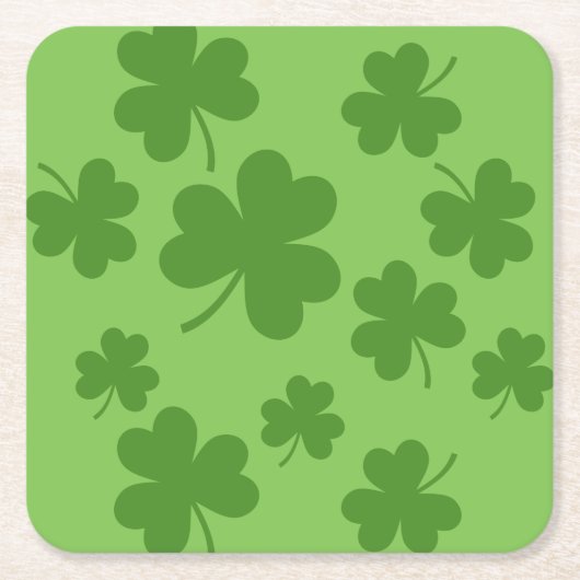 St Patrick's Day Shamrock Clover Pattern Kartonnen Onderzetters (Voorkant)