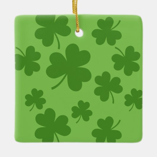 St Patrick's Day Shamrock Clover Pattern Keramisch Ornament (Voorkant)