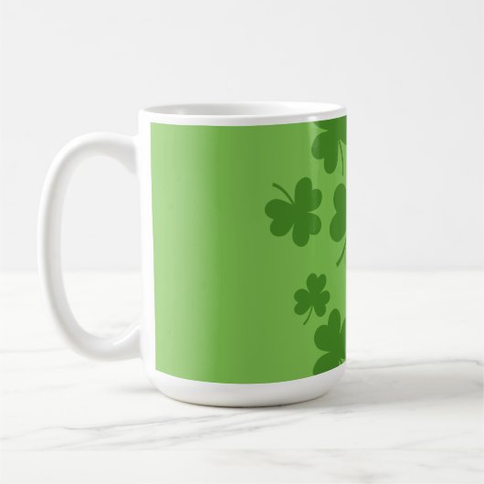 St Patrick's Day Shamrock Clover Pattern Koffiemok (Links)