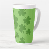 St Patrick's Day Shamrock Clover Pattern Latte Mok (Rechterhoek)
