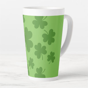 St Patrick's Day Shamrock Clover Pattern Latte Mok